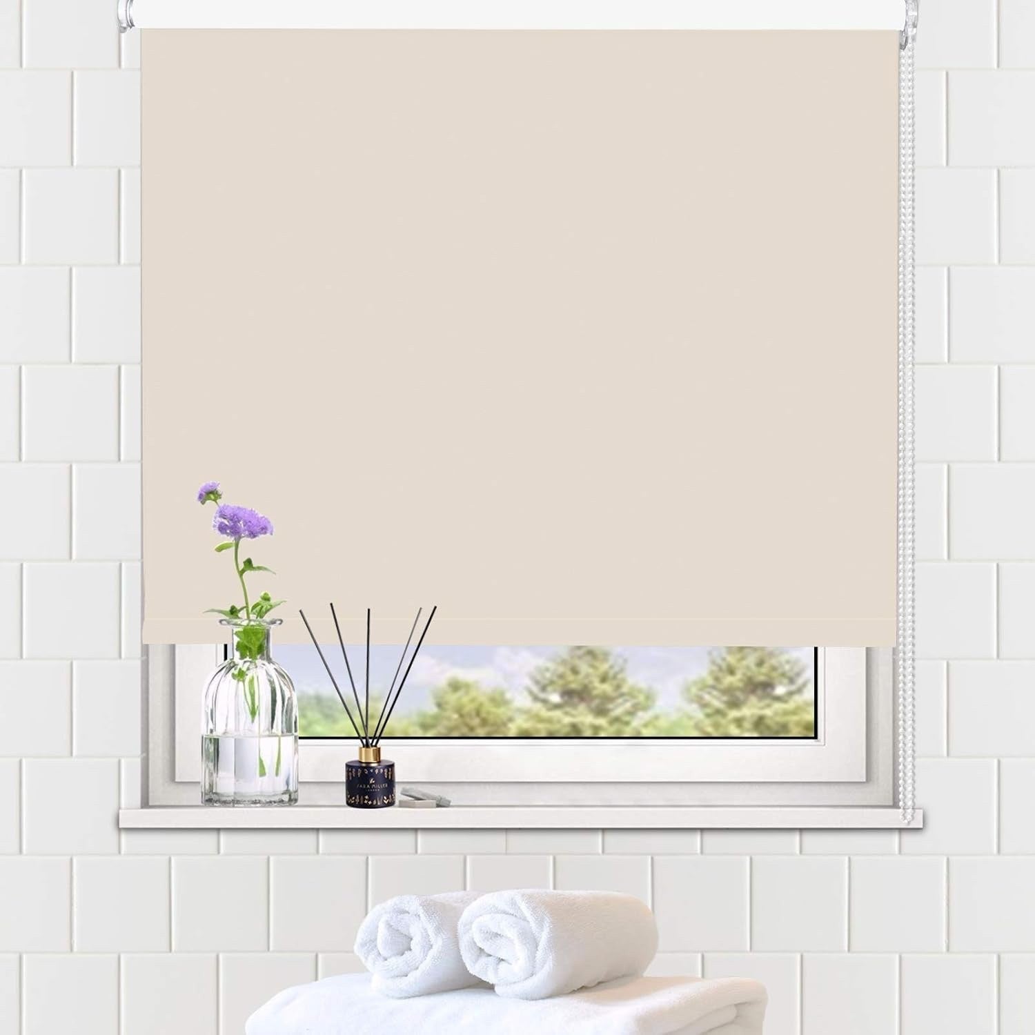 Blackout Roller Blind Waterproof Thermal Window Shade Cream Colour