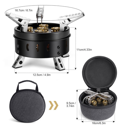 11000W Camping Gas Stove Burner Adjustable Ultralight Big Fire Backpacking Stove