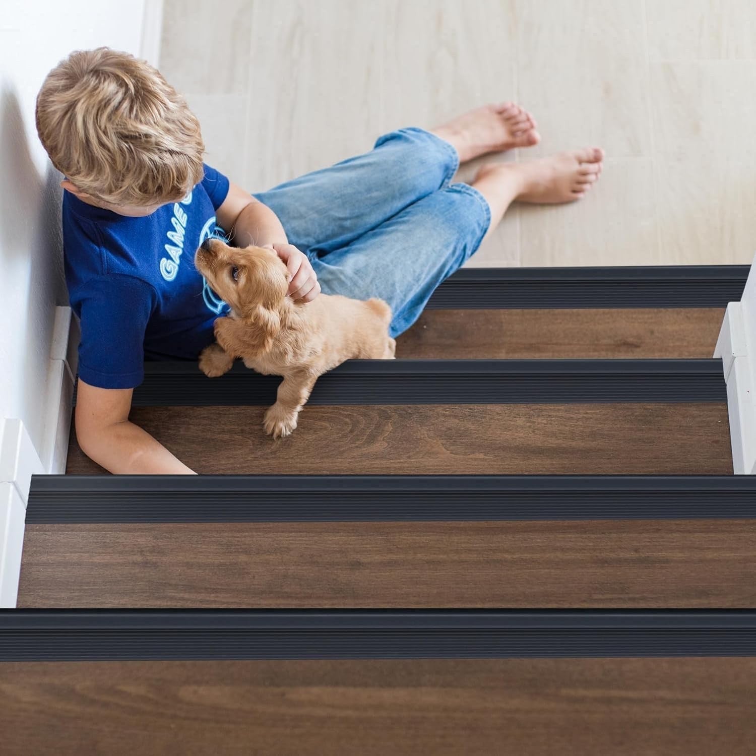 Self Adhesive Anti Slip Stair Nosing 10m Black Vinyl Rubber Edge Trim