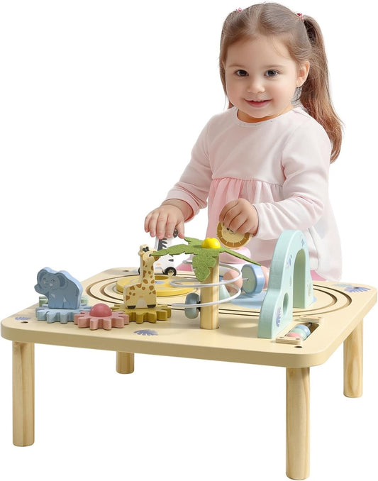 Wooden Activity Table Kids Toddler Learning Play Centre Stand Up Age 2-5 Toy