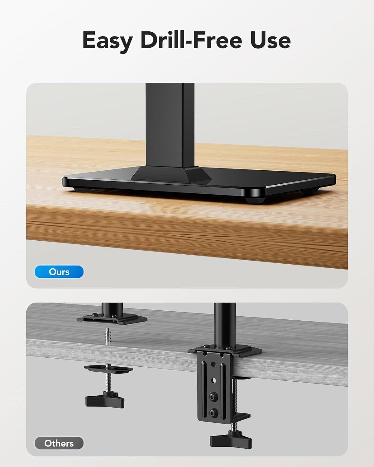Monitor Stand Desk Mount Freestanding 13-34in VESA 75x75 100x100 20kg Black