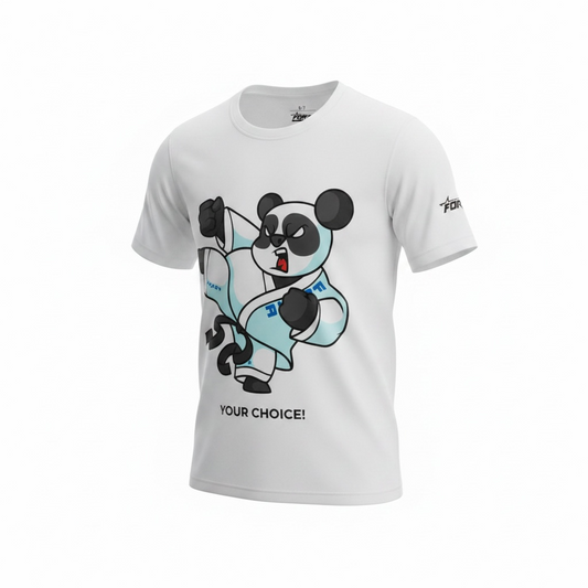 Kids Panda T Shirt Forza White 6-7 Years Martial Arts Cartoon Casual Tee Top