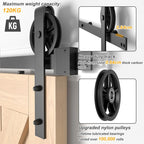 Sliding Barn Door Hardware Kit Black Steel Track Roller Rustic Multi Size
