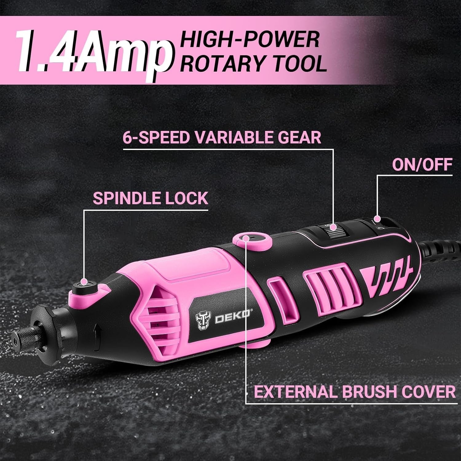 170W Rotary Tool Kit 126pc Electric Drill Set Flex Shaft Sand Grind Engrave