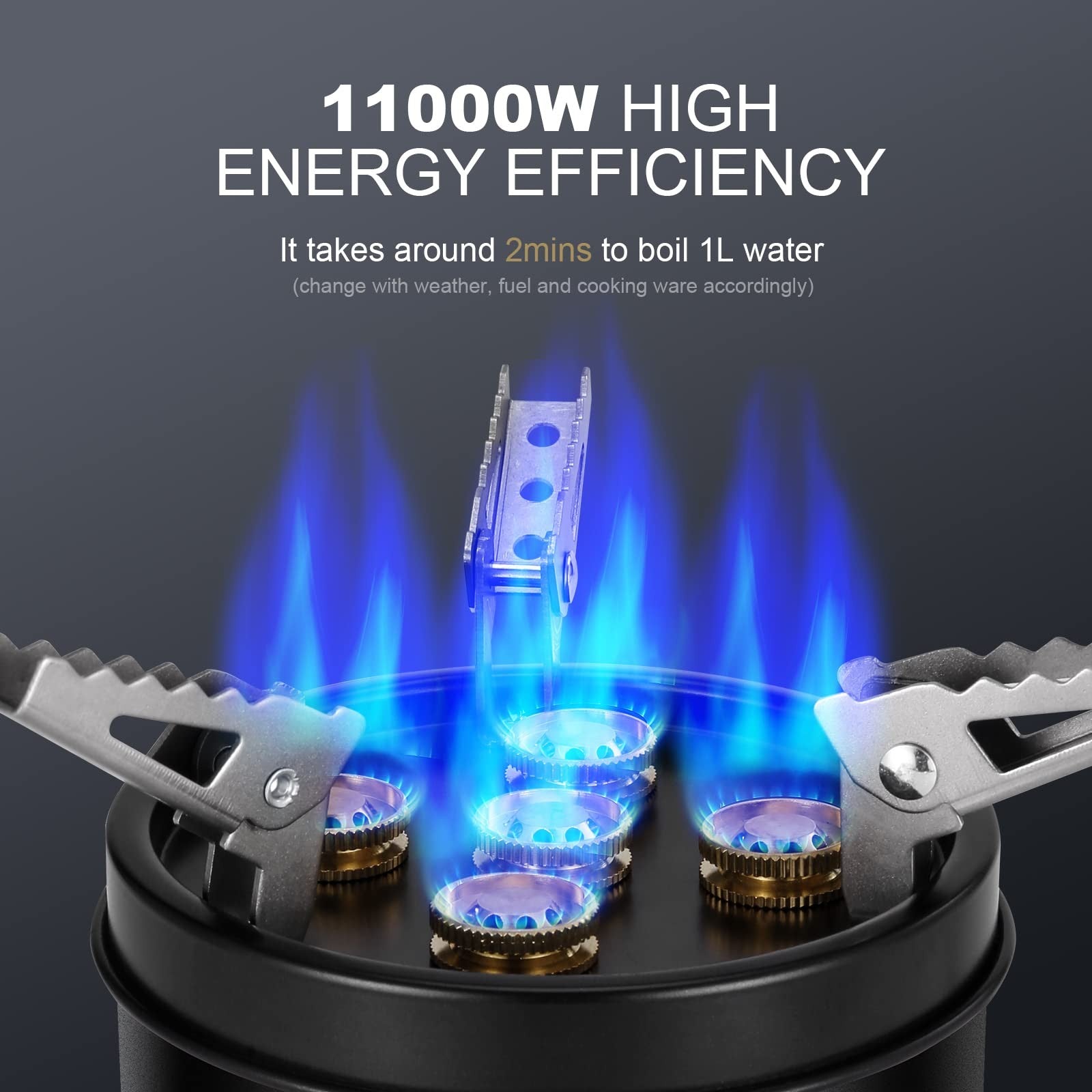 11000W Camping Gas Stove Burner Adjustable Ultralight Big Fire Backpacking Stove