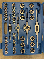 107 Pcs HSS Tap & Die Set Metric Thread Repair Kit with Wrench & Case