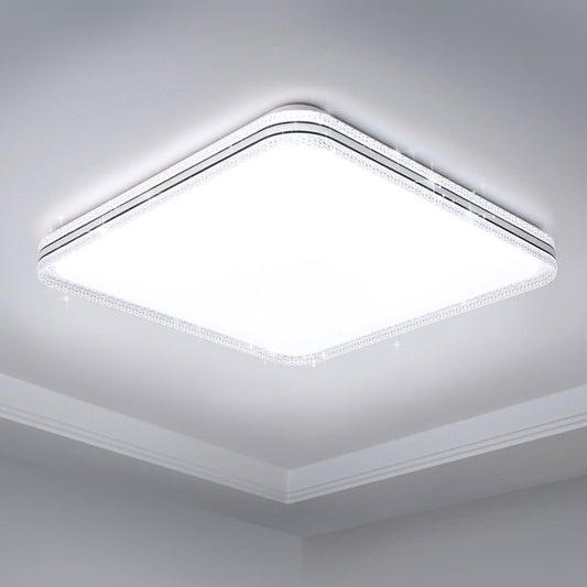 LED Ceiling Light Square Black Edge 6500K Cool White Flush Mount Modern