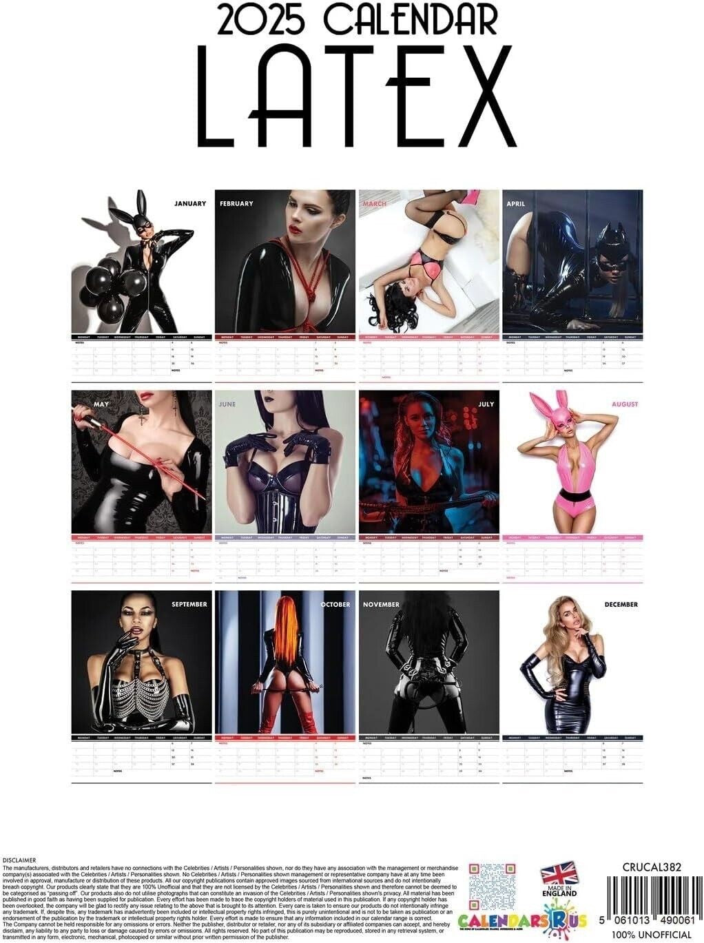Latex Girls 2025 Calendar A3