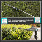 Cordless Telescopic Hedge Trimmer Long Reach 2x 2.0Ah Batteries Adjustable