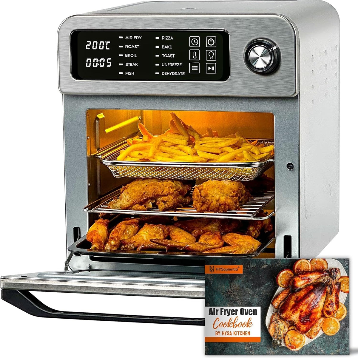 Air Fryer Oven Countertop Electric 15L 1700W 10 in 1 Digital Convection Grill
