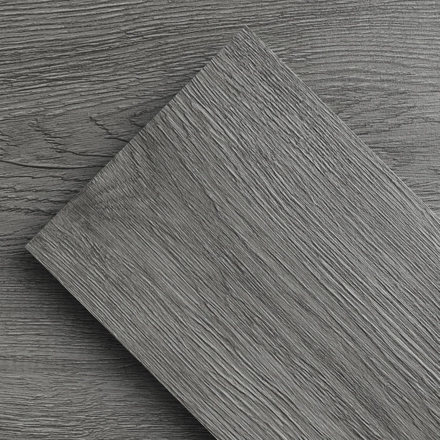 36 Pack Peel and Stick Vinyl Flooring Planks Dark Grey Wood 5.02m²