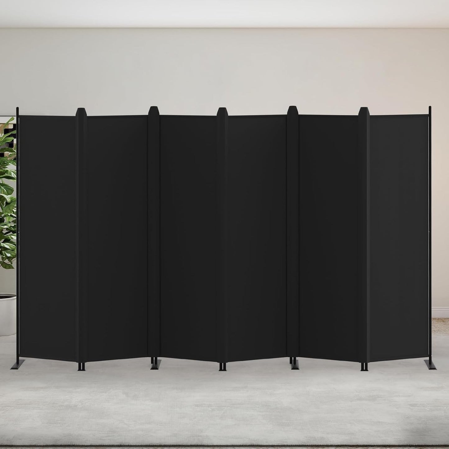 6 Panel Room Divider Folding Privacy Screen Freestanding Black Partition Home Of
