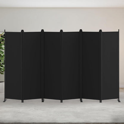 6 Panel Room Divider Folding Privacy Screen Freestanding Black Partition Home Of