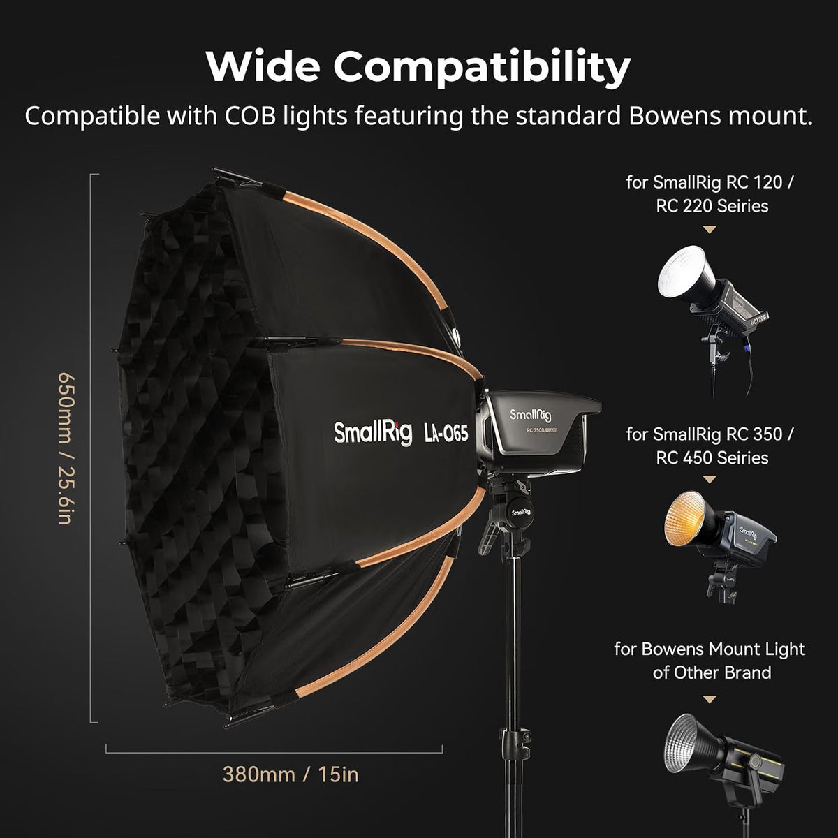 Softbox Octagonal 65cm Quick Release Bowens Mount Diffuser Grid Carry Bag COB