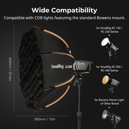 Softbox Octagonal 65cm Quick Release Bowens Mount Diffuser Grid Carry Bag COB