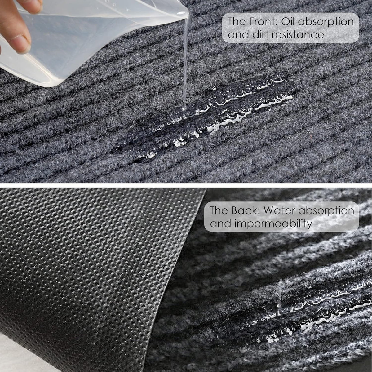 Hallway Runner Carpet Rug 300x90cm Grey Non Slip Rubber Backed Washable Floor