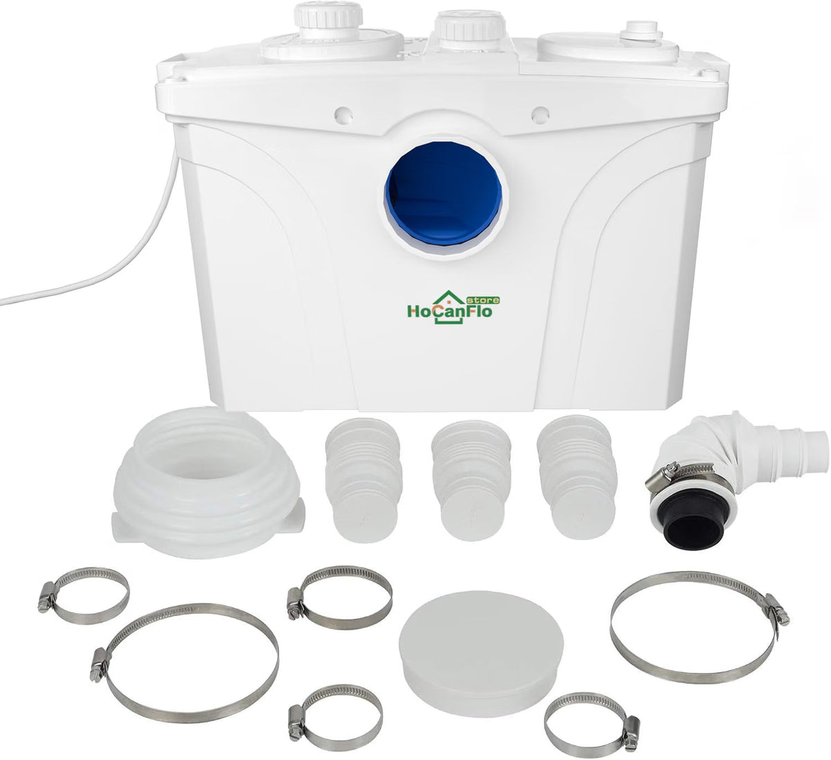 Macerator Sewage Pump 700W Self Cleaning 4 Inlet 9m Lift 100m Horizontal 190LPM