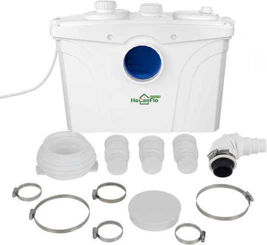 Macerator Sewage Pump 700W Self Cleaning 4 Inlet 9m Lift 100m Horizontal 190LPM