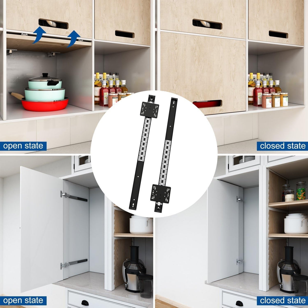 Pocket Door Drawer Runners 700mm 20kg Heavy Duty Steel Sliding Cabinet Pair