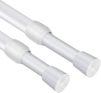 2 Pack 135-250cm Tension Curtain Rods Extendable No Drill Window Pole White
