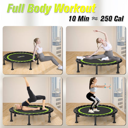 Foldable Mini Trampoline 40/48 Inch Rebounder Adults Kids Fitness Exercise Gym