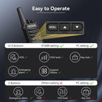 Retevis RT668 Walkie Talkies Rechargeable 10 Way Charger VOX – Black 10 Pcs