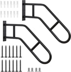 Outdoor Stair Handrail 2 Pack Wall Mount Rail for 1-3 Steps Safety Support