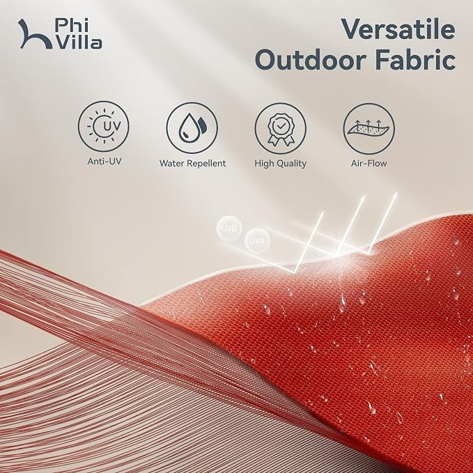 Double Garden Parasol Umbrella 2x3.8m Patio Outdoor Waterproof Crank Orange Red