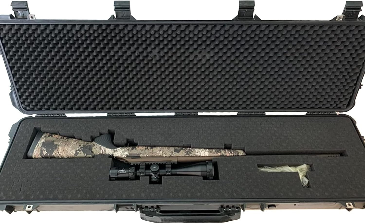 Waterproof Rolling Hard Rifle Case w Wheels Foam Insert 44x16 Black