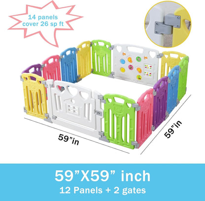 Baby Playpen Kids Activity Centre Safety Yard Indoor Outdoor 14 Panel Pen Set