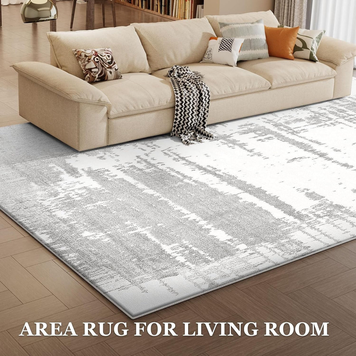 Large Living Room Rug 200x300cm Modern Abstract Red Blue Carpet Soft 10mm Thick