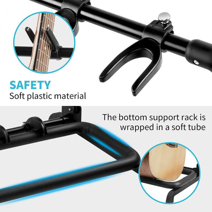 Multi Guitar Rack Stand 7 Holder Foldable Adjustable Acoustic Electric Bass
