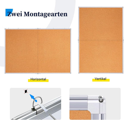 Cork Pin Board 90x150cm Large Notice Board Aluminium Frame w Push Pins