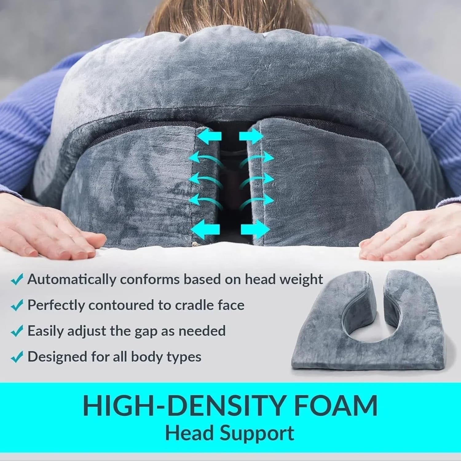 Vitrectomy Face Down Recovery Pillow Adjustable Stand with Chest Pad – Grey