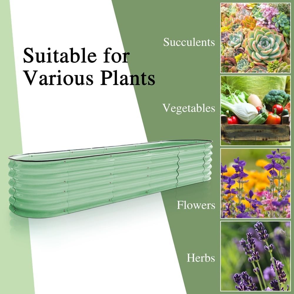 Raised Garden Bed Outdoor Planter Box Anti-Rust Steel Vegetables Flowers