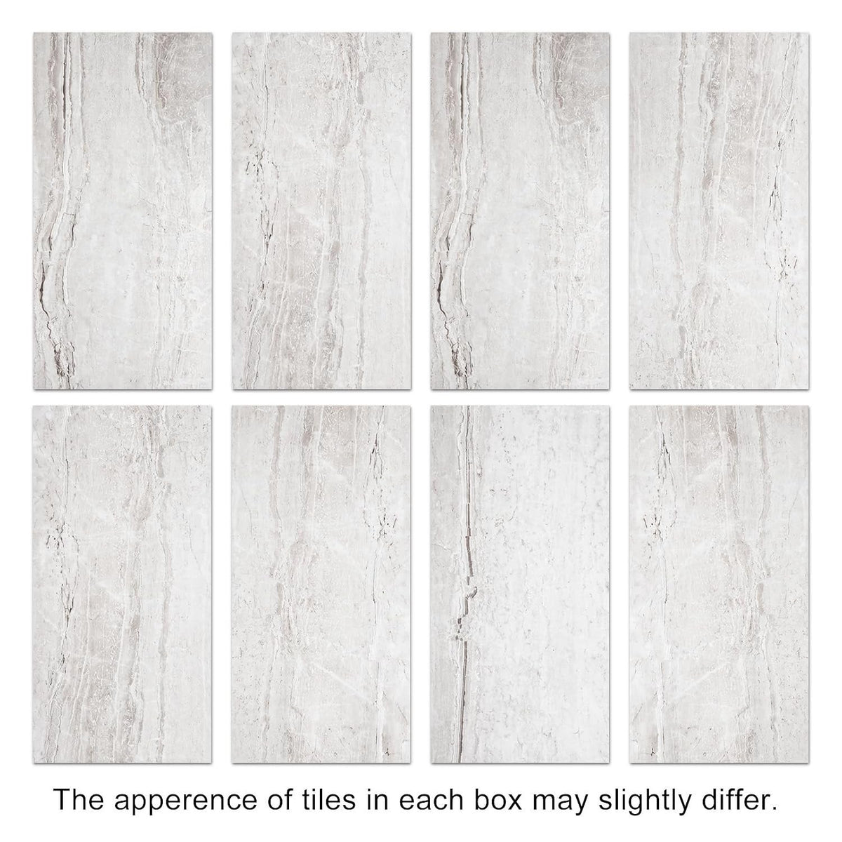 Self Adhesive Vinyl Floor Tiles Stone Effect Natural Travertine 12 Pack 2.23m²