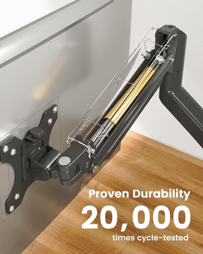 Monitor Arm Desk Mount Ultrawide Single 13-40in Adjustable VESA Black 12kg Heavy