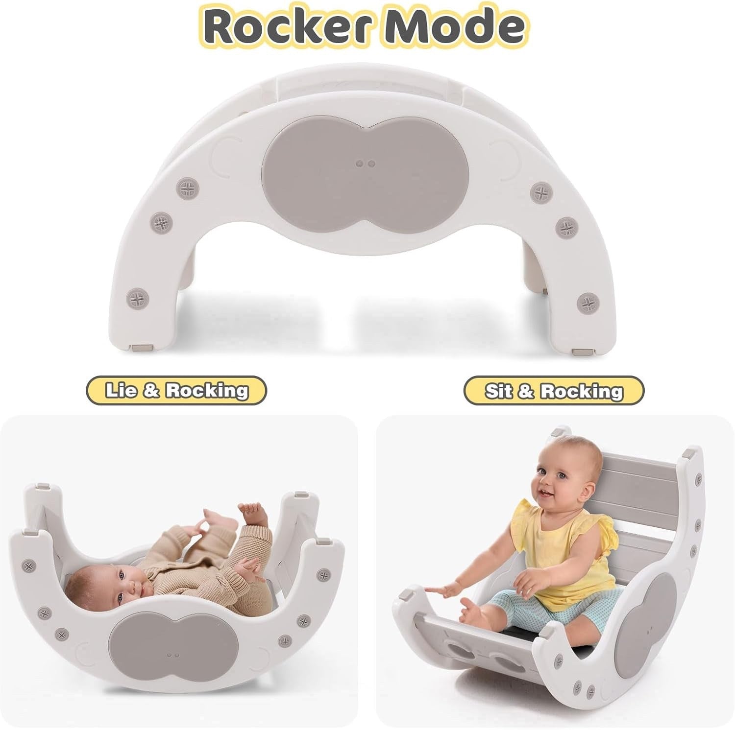 Kids Climbing Frame Slide Rocker 3 in 1 Toddler Montessori Indoor Play Gym Toy