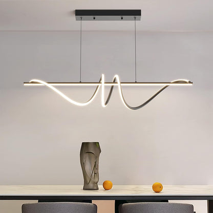 120cm Black Spiral LED Pendant Light Modern Dining Table Dimmable