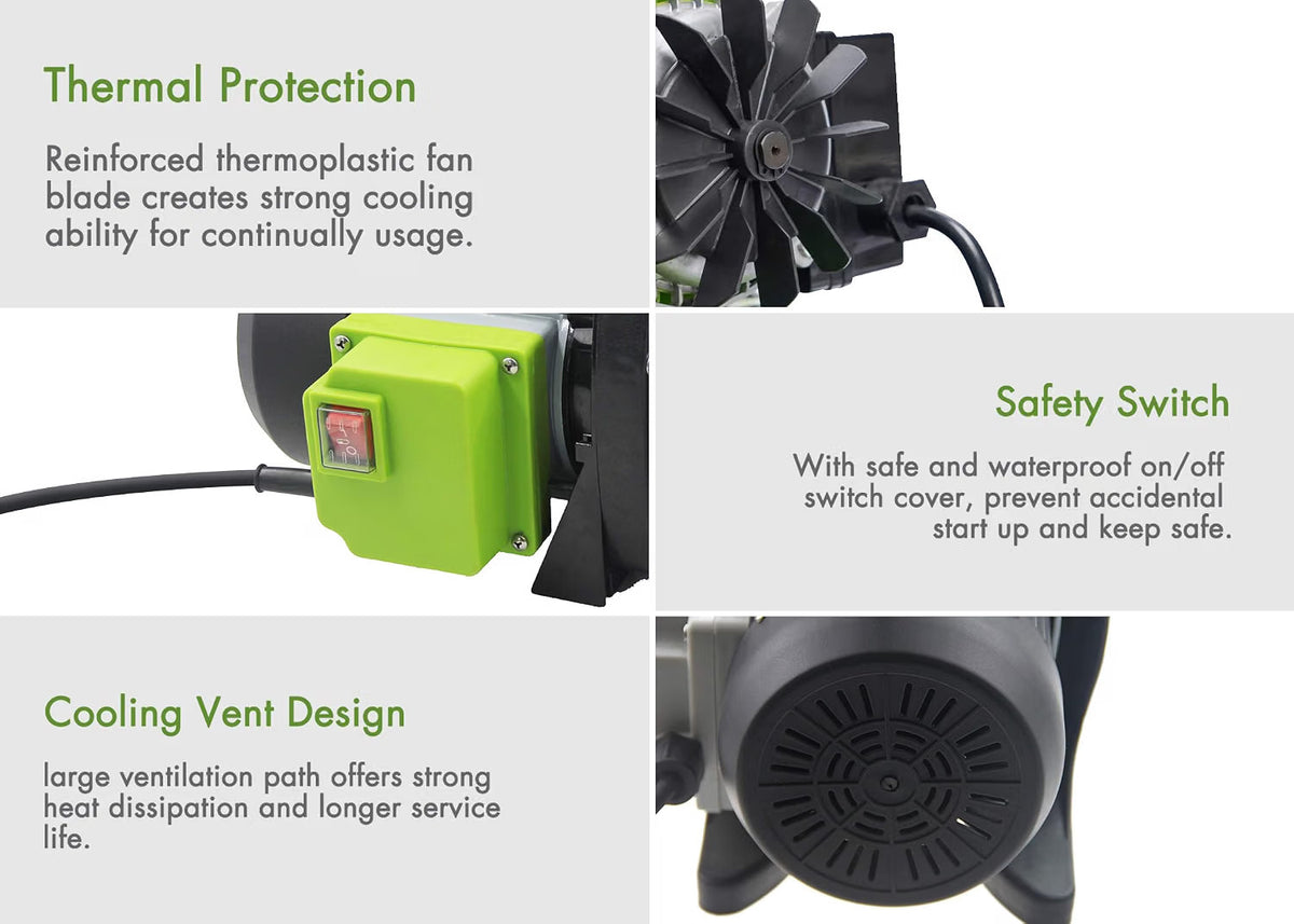 Garden Booster Water Pump 800W 3200L/H 44m Lift 4m Suction Hose Sprinkler Kit