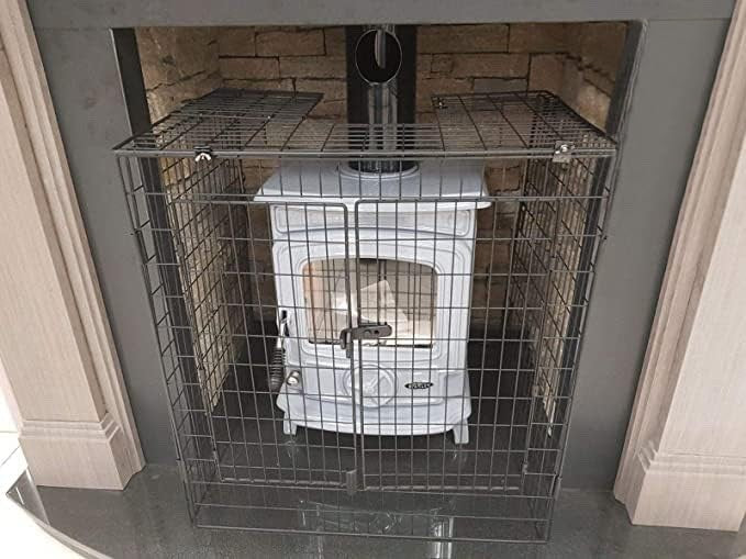 Nursery Fire Guard Stove Safety Barrier Child Pet Protector Door 80x70x50cm