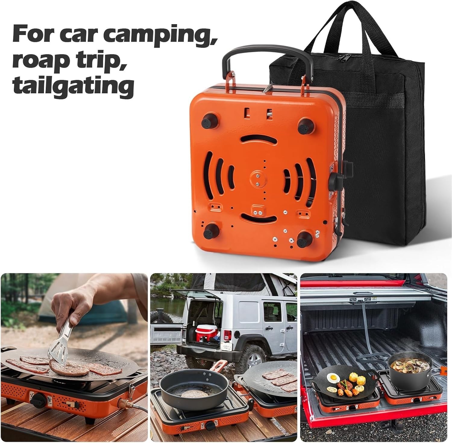 Odoland Portable 2 Burner Camping Stove 4400W Camp Stoves Lightweight Camping