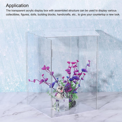 Acrylic Display Case Box Clear 36x36x26cm Dustproof Collectibles Figure Showcase