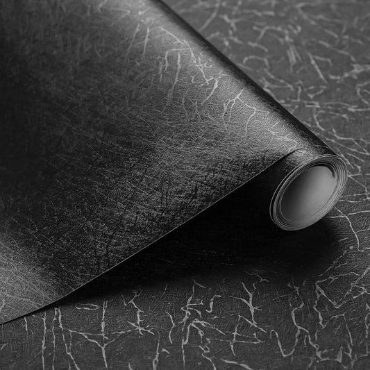 Black Vinyl Wrap Pair Self Adhesive Wallpaper Waterproof Peel Stick Film
