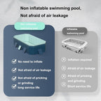 3m Foldable Non Inflatable Swimming Pool Hard Plastic Rectangular Garden Pool