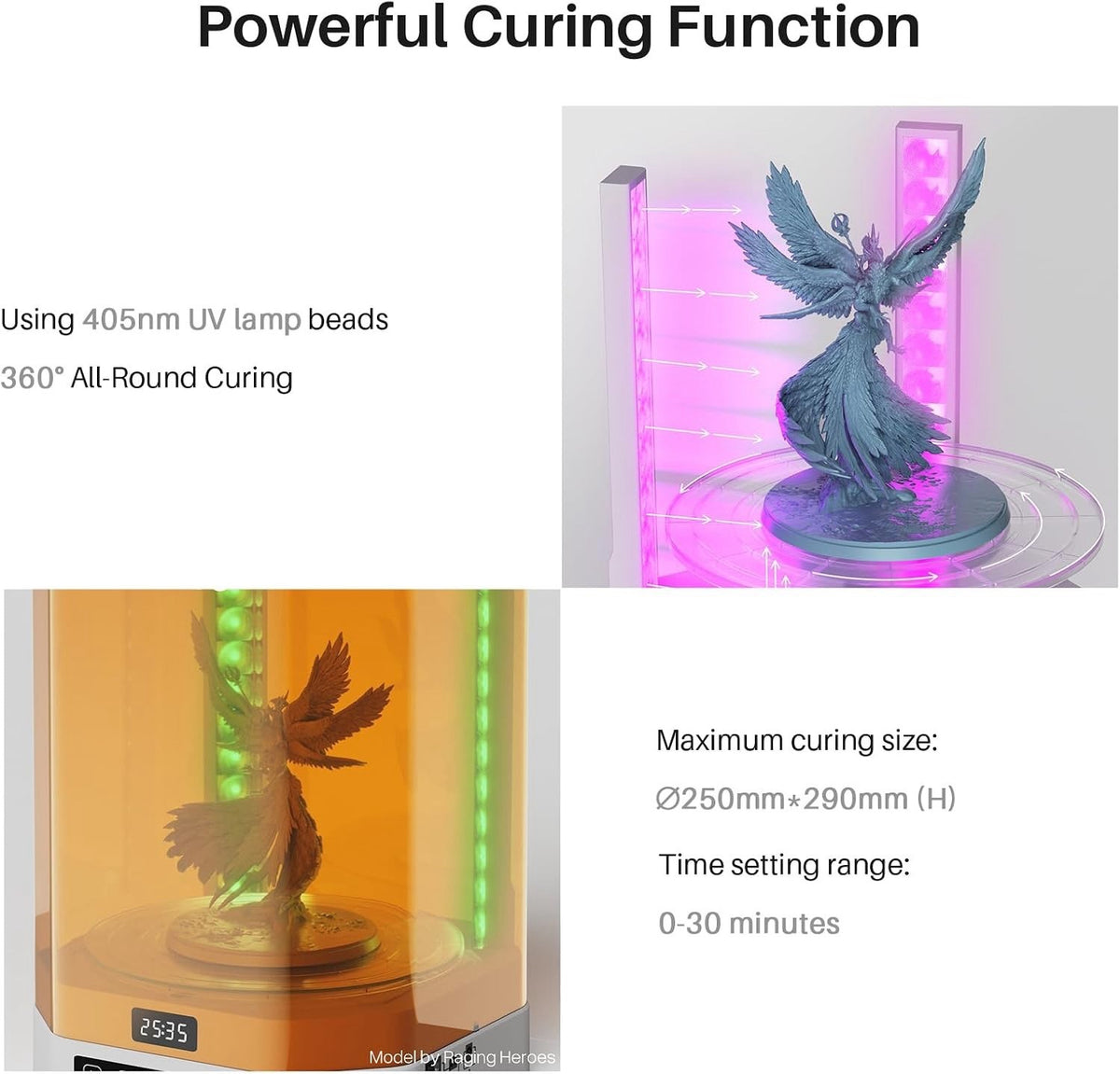 ELEGOO Mercury Plus V3.0 Wash and Cure Station Large for LCD Resin 3D Printer