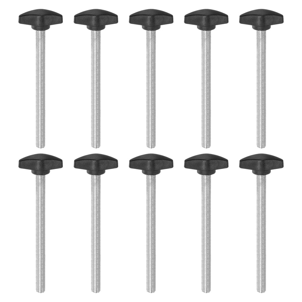 sourcing map 10pcs Tee Wing Knobs Thumb Screws M8 x 100mm Standard