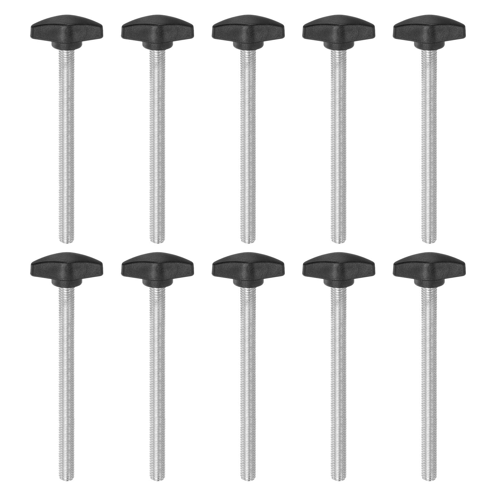 sourcing map 10pcs Tee Wing Knobs Thumb Screws M8 x 100mm Standard