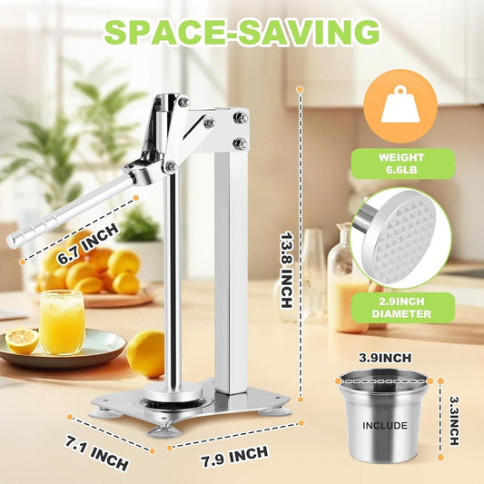 Manual Lemon Citrus Juicer Press Heavy Duty Stainless Steel Fruit Squeezer Cup