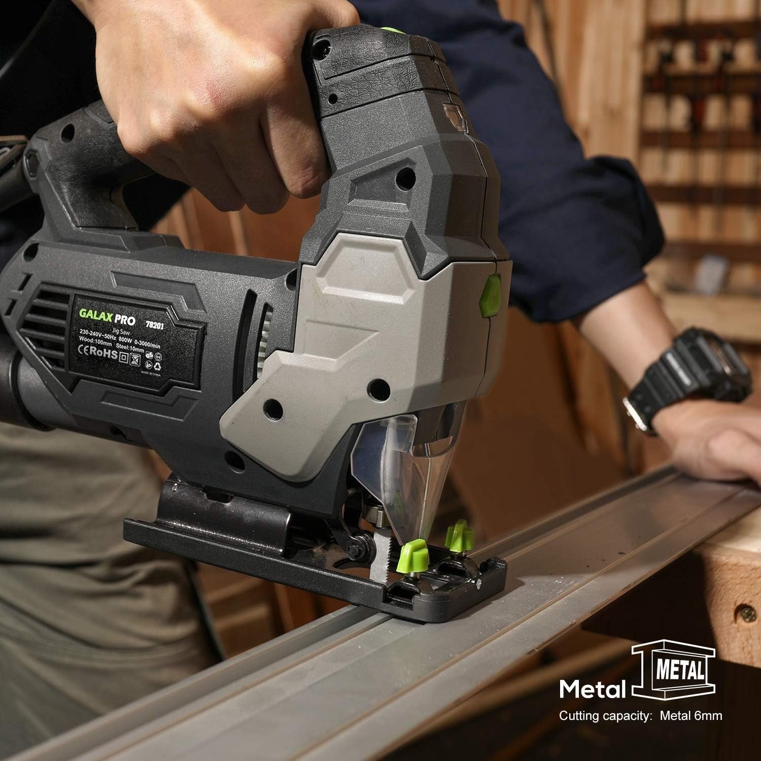 GALAX PRO Jigsaw 800W 3000 SPM Jig Saw Tool Max ±45° Bevel Cutting Angle